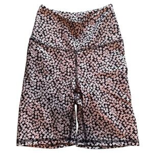 Balance Collection Biker Shorts XS Floral Print High Waist Yoga Activewear